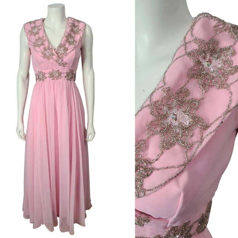 Vintage Mike Benet Pink Beaded Gown